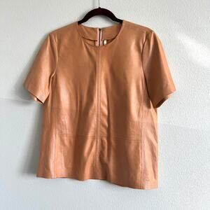 Truth and Pride Leather Short-Sleeve Shirt M Clean Neutral Quiet Luxury Polished